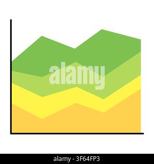 Stacked Area Graph Illustration Showing Multi Category Data Trends Stock Vector