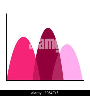 Layered Area Chart Illustration for Data Visualization and Trend Analysis Stock Vector