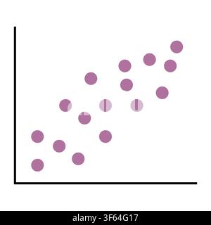 Scatter Plot Chart Illustration Showing Correlation and Data Distribution Stock Vector