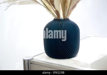 Art model printed on 3D printer. Object created on 3D printer from molten plastic. 3D printed creative object. Modern new modern additive progressive technologies. 3D printing technology Stock Photo