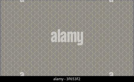 Abstract grey seamless geometric pattern featuring linked oval loops and dots. Ideal for modern wallpaper, textile prints, and graphic design. Stock Vector