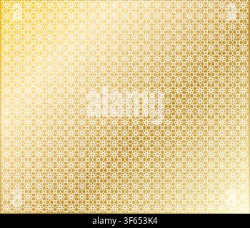 Elegant golden background featuring an intricate white Islamic geometric star pattern for luxury backdrops and decorative designs. Stock Vector