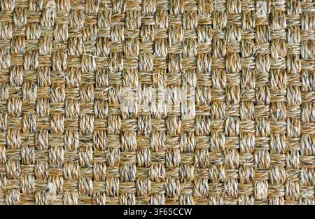 Handwoven Natural Fiber Texture Background Stock Photo