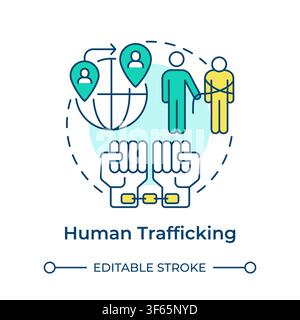 Human trafficking multi color concept icon Stock Vector