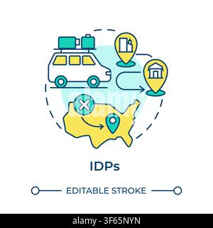 IDPs multi color concept icon Stock Vector