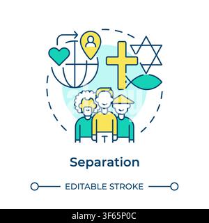 Separation multi color concept icon Stock Vector