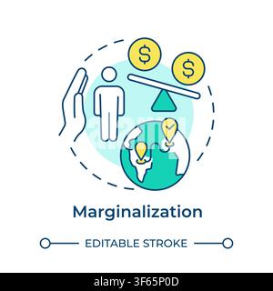 Marginalization multi color concept icon Stock Vector