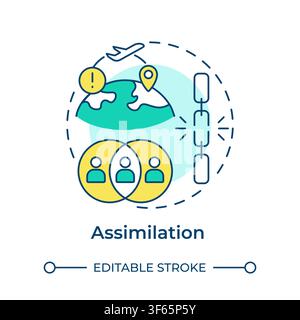 Assimilation multi color concept icon Stock Vector