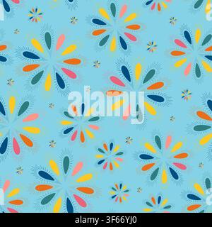 Abstract bauhaus pattern with geometric shapes. Vector seamless colorful pattern. Design for wallpaper Stock Vector