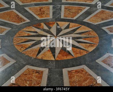 Crossing Pavement of the Church of Santa Maria della Vittoria/St. Mary of Victory, Rome, Lazio, Italy, April 2024 Stock Photo