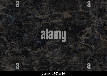 Seamless dark charcoal marble texture featuring fine brownish and subtle blue veins. Stock Photo