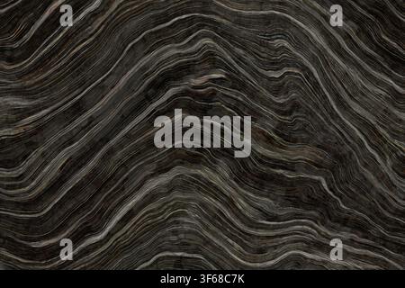 Dark grey onyx stone texture featuring fine wavy white veins. Stock Photo