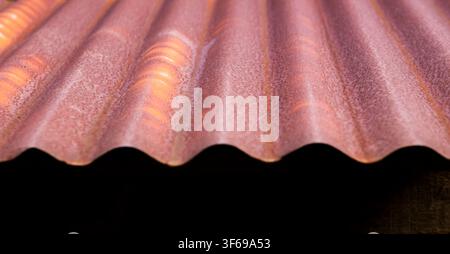 Rusted Corrugated Metal Roof Sheet Texture Background Stock Photo