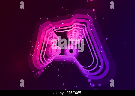 Glowing game controller made of particles representing gaming, esports, virtual entertainment, digital technology, and futuristic innovation. Stock Vector