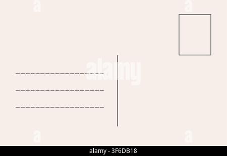 Vintage and modern postcard blank template. Vector correspondence paper mail postcard template. Mockup empty letter back side.  Stock Vector