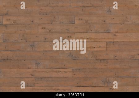 Factual flat lay of horizontal light brown rustic wooden planks. Stock Photo