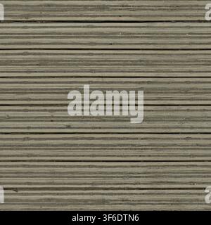 Close-up of horizontal ribbed wooden decking planks with dirt in the grooves. Stock Photo