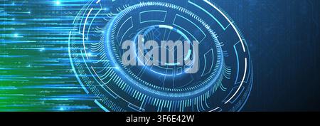 Abstract futuristic technology background with binary code. Vector Stock Vector