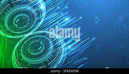 Abstract futuristic technology background with binary code. Vector Stock Vector