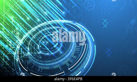 Abstract futuristic technology background with binary code. Vector Stock Vector