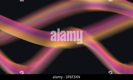 A mesmerizing display of vibrant orange, pink, and purple hues flowing across a dark canvas, perfect for abstract art or digital backgrounds. Stock Photo