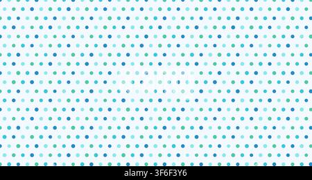 A clean, uniform pattern featuring small colored dots arranged in rows against a light blue gradient backdrop. Stock Photo