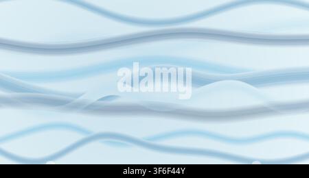 A mesmerizing display of translucent silky ribbons gracefully waving against a soothing light blue background, perfect for themes of tranquility and e Stock Photo