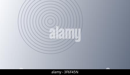 A clean single-view render showcasing embossed concentric rings in silver and pale grey tones. Stock Photo