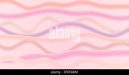 A single view render showcasing translucent flowing ribbons in soft, warm colors on a gentle gradient background. Stock Photo