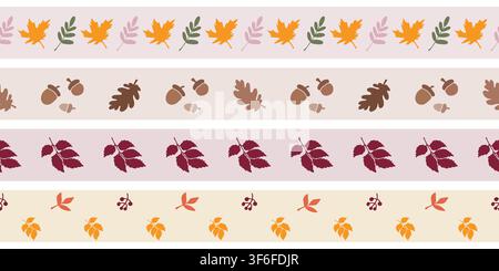 Fall Items Vector Images Seamless Fall Halloween or Thanksgiving border with cute gourds and ...