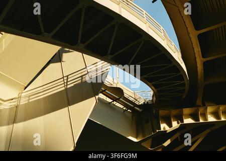 Modern Concrete Bridge Architecture Showing Urban Infrastructure Design Stock Photo