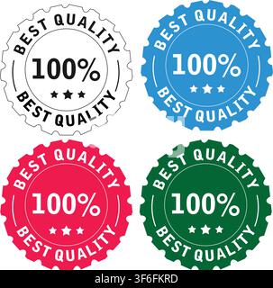 Best Quality 100% Award Badge Set for Product Packaging and Branding Stock Vector