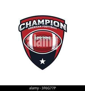 american football logo. sport emblem, badge, design elements, logotype template vector illustration Stock Vector