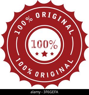 Premium 100 Percent Original Product Label with Circular Seal Design Stock Vector