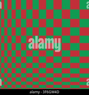 Seamless Christmas geometric hypnotic background. Red, green repeated beautiful abstract modern pattern. Stock Vector