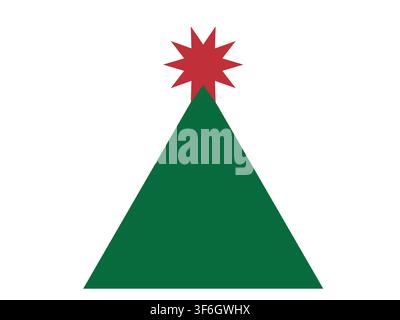 Festive Christmas icon set vector illustration christmas tree, ornaments. Holiday Party invitation with Christmas Trees. Stock Vector