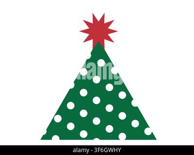 Festive Christmas icon set vector illustration christmas tree, ornaments. Holiday Party invitation with Christmas Trees. Stock Vector