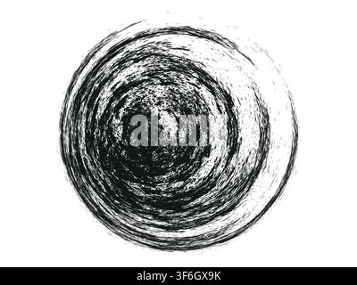 Circle abstract background with dynamic elements. Black shape on a white background. Stock Vector