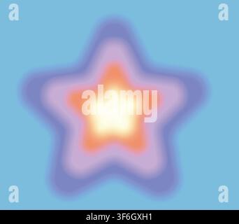 Abstract blurred gradient fluid vector background design wallpaper template with dynamic color, waves, in star shape Stock Vector