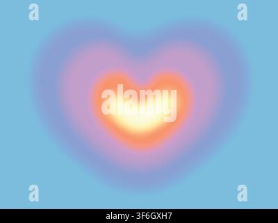 Abstract blurred gradient fluid vector background design wallpaper template with dynamic color, waves, in heart shape Stock Vector
