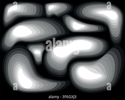Abstract topographic map patterns, topography line map. The black on white contours topography stylized height of the lines Stock Vector