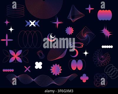 Abstract Technology Elements. futuristic line design elements Stock Vector