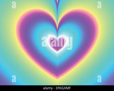 Abstract blurred gradient fluid vector background design wallpaper template with dynamic color, waves, in heart shape Stock Vector