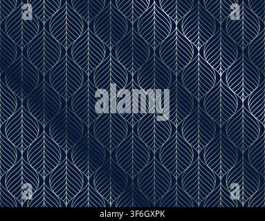 Vector Geometric Leaf Seamless Pattern. Abstract leaves texture. Luxury Wallpaper Stock Vector