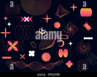 Abstract Technology Elements. futuristic line design elements Stock Vector