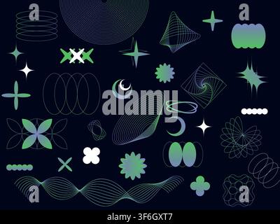 Abstract Technology Elements. futuristic line design elements Stock Vector