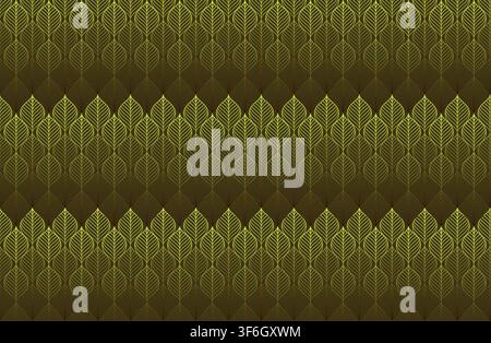 Vector Geometric Leaf Seamless Pattern. Abstract leaves texture. Luxury Wallpaper Stock Vector