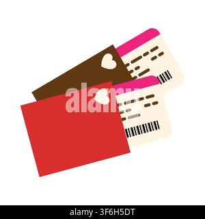 Airline Tickets with Boarding Passes Stock Vector
