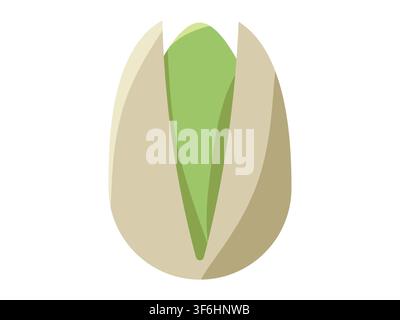 Nut Pistachio in flat design vector set of illustrations. Stock Vector