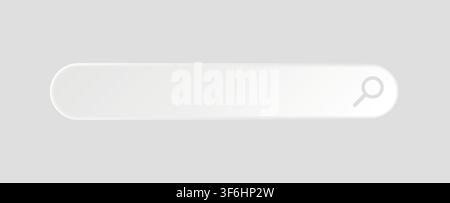 Search bar frame with magnifier icon, search boxes template for web page internet browser in 3d Stock Vector